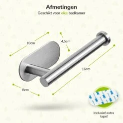 Toiletrolhouder Zonder Boren - Zilver - RVS WC Rolhouder Zelfklevend -Badkamer Producten Winkel 1200x1200 2155
