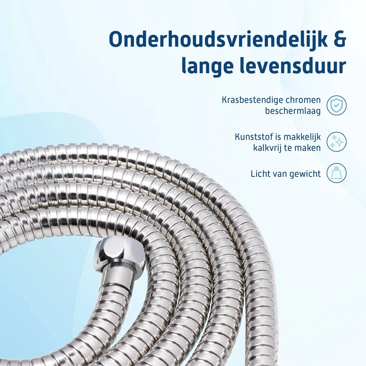 Saqu Express Doucheslang 200 Cm - Chroom 4 Saqu Express Doucheslang 200 Cm - Chroom - Afbeelding 2