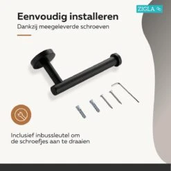Zigla - WC Rolhouder – Toiletrolhouder – Toiletpapierhouder - WC Rol Houder – RVS – Zwart -Badkamer Producten Winkel 1200x1200 2227