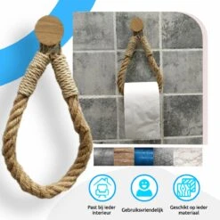 Jelta Toiletrolhouder Zonder Boren- Wc Rolhouder - Zuignap - Zelfklevend - Hout En Touw -Badkamer Producten Winkel 1200x1200 2252