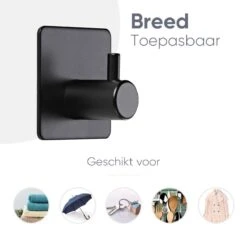 Trendfield Handdoekhaakjes Zelfklevend Zwart - 2 Vierkante Zwarte Handdoek Haakjes - Handdoekhaak - Zwart -Badkamer Producten Winkel 1200x1200 2317