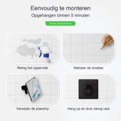 Eavy Set Van 2 Handdoekhaakjes – Zelfklevend – Zelfklevende Haakjes – Wandhaak – Plakhaakjes – RVS – Zwart - Inclusief Ontvetter -Badkamer Producten Winkel 1200x1200 2335