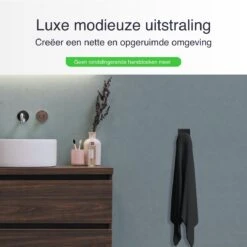 Eavy Set Van 2 Handdoekhaakjes – Zelfklevend – Zelfklevende Haakjes – Wandhaak – Plakhaakjes – RVS – Zwart - Inclusief Ontvetter -Badkamer Producten Winkel 1200x1200 2336