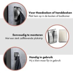 QUVIO Handdoek Houder RVS - Handdoek Of Theedoek Klem Met Plakstrip Voor In Keuken, Badkamer, Toilet Of Bijkeuken - Strak Design En Geen Schroeven Nodig - Staal - Klem - Theedoek -Badkamer Producten Winkel 1200x1200 2342