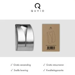 QUVIO Handdoek Houder RVS - Handdoek Of Theedoek Klem Met Plakstrip Voor In Keuken, Badkamer, Toilet Of Bijkeuken - Strak Design En Geen Schroeven Nodig - Staal - Klem - Theedoek -Badkamer Producten Winkel 1200x1200 2345