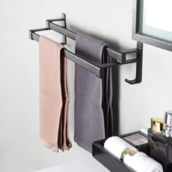 Handdoekrek Dubbele Stang Zonder Boren - Handdoekrek Badkamer - Handdoekhouder - Handdoekstang - Zelfklevend - 60CM - Gratis Handdoek -Badkamer Producten Winkel 1200x1200 2359