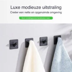 4x Handdoekhaakjes (Zelfklevend) Van RVS Zwart – Zelfklevende Haakjes – Wandhaak – Handdoekhouder – Ophanghaken Voor Keuken Of Badkamer -Badkamer Producten Winkel 1200x1200 2405