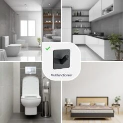4x Handdoekhaakjes (Zelfklevend) Van RVS Zwart – Zelfklevende Haakjes – Wandhaak – Handdoekhouder – Ophanghaken Voor Keuken Of Badkamer -Badkamer Producten Winkel 1200x1200 2406