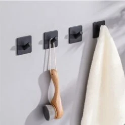 4x Handdoekhaakjes (Zelfklevend) Van RVS Zwart – Zelfklevende Haakjes – Wandhaak – Handdoekhouder – Ophanghaken Voor Keuken Of Badkamer -Badkamer Producten Winkel 1200x1200 2408