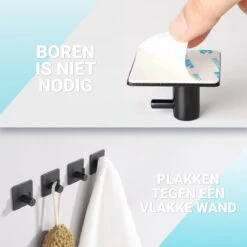 Qitch & Quisine Handdoekhaakjes - Set Van 3 Zwarte Haakjes - Zelfklevend - Waterbestendig - RVS -Badkamer Producten Winkel 1200x1200 2412