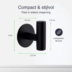 EAVY 2 Stuks Zelfklevende Handdoekhaakjes - Handdoekhouders - Plakhaakjes - Zwart 12 EAVY 2 Stuks Zelfklevende Handdoekhaakjes - Handdoekhouders - Plakhaakjes - Zwart -Badkamer Producten Winkel 1200x1200 2479