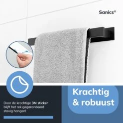 Sanics Handdoekrek Zwart 40 CM – Badkamer Of Keuken – Handdoekstang Zelfklevend – Handdoekhouder -Badkamer Producten Winkel 1200x1200 2490