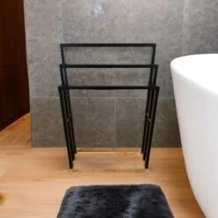 Handdoekrek Badkamer - Handdoekrek - Handdoekladder - Handdoekrek Zonder Boren - Handdoekrek Vrijstaand - Handdoekenrek Badkamer - Handdoekenrek Vrijstaand - Handdoekenrek - Handdoekenladder - Zwart - Hout - Zonder Boren -Badkamer Producten Winkel 1200x1200 2520