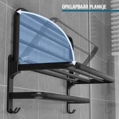 Vannons - Handdoekrek - Handdoekrek Badkamer - 2 Handdoeken - Handdoekrek Zelfklevend - Zwart -Badkamer Producten Winkel 1200x1200 2552