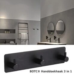 Merkloos Handdoekhaakjes - 3 In 1 Handdoekhaak - Wandhaak - Muurhaak - Zwart -Badkamer Producten Winkel 1200x1200 2558