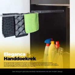 Eleganca Handdoekrek – Handdoekhouder – Handoekstang – Ideaal Voor In Keukenkastjes – Uittrekbaar – 39cm Tot 50cm – 3 Armen – Handdoekrek Badkamer – Inclusief Bevestigingsmateriaal – Handdoekhouder Keuken – Zilver -Badkamer Producten Winkel 1200x1200 2574
