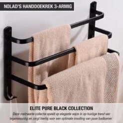 Nolad® Handdoekrek 3-armig - Handdoekhouder - Handdoekenrek - Zwart -Badkamer Producten Winkel 1200x1200 2581