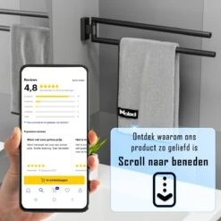 Nolad® Handdoekrek 2 Armig - Handdoekhouder - Handdoekenrek - RVS - Zwart -Badkamer Producten Winkel 1200x1200 2620