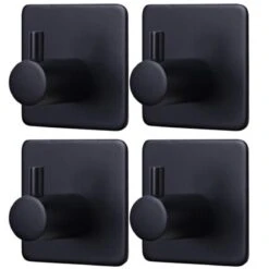 Trendfield Handdoekhaakjes Zelfklevend Zwart - 4 Vierkante Zwarte Handdoek Haakjes - Handdoekhaak - Zwart -Badkamer Producten Winkel 1200x1200 2627