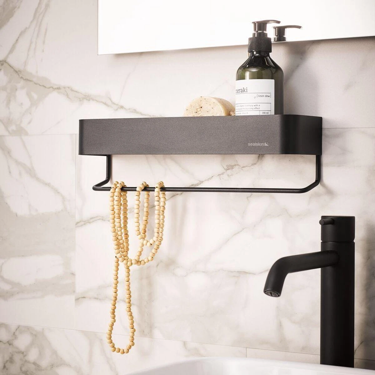 Sealskin Brix - Wandrek Met Handdoekrek 35 Cm - Zwart 8 Sealskin Brix - Wandrek Met Handdoekrek 35 Cm - Zwart - Afbeelding 6