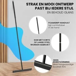 Vloertrekker Met Steel - Vloerwisser Voor In Badkamer - Watertrekker Douche - Douchewisser Zwart -Badkamer Producten Winkel 1200x1200 2698