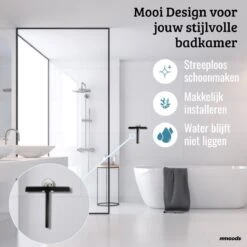 Mmoods Douchewisser Zwart - Douche Trekker Met Zuignap - Vloerwisser Badkamer - Vloertrekker RVS -Badkamer Producten Winkel 1200x1200 2753