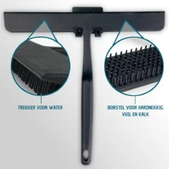 Vannons - Douchewisser Zwart - Douche Trekker Met Zelfklevende Ophanghaak - Met Borstel - Siliconen - Zwart -Badkamer Producten Winkel 1200x1200 2762