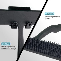 Vannons - Douchewisser Zwart - Douche Trekker Met Zelfklevende Ophanghaak - Met Borstel - Siliconen - Zwart -Badkamer Producten Winkel 1200x1200 2763