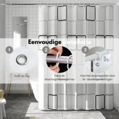 VAIVE Douchegordijn 180x200 - Anti Schimmel - Douchegordijnen -Badkamer Producten Winkel 1200x1200 277