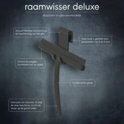 Sealskin Deluxe - Raamwisser Inclusief Flexibele Glashaak - Zwart -Badkamer Producten Winkel 1200x1200 2776