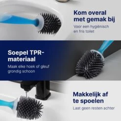 Mdxl® Siliconen WC Borstel Met Zeepdispenser - Hervulbaar - Vrijstaand Of Hangend - Sneldrogend, Hygiënisch & Antibacteriële Werking - Zonder Boren - Toilet Brush - Toiletborstel Houder - Lekbak -Badkamer Producten Winkel 1200x1200 2860