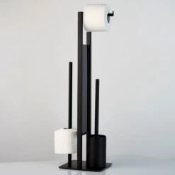 WENKO Toiletbutler Rivalta Zwart - Toiletborstel Met Houder, Toiletrolhouder En Reserverolhouder -Badkamer Producten Winkel 1200x1200 2864