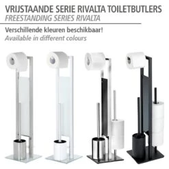 WENKO Toiletbutler Rivalta Zwart - Toiletborstel Met Houder, Toiletrolhouder En Reserverolhouder -Badkamer Producten Winkel 1200x1200 2865