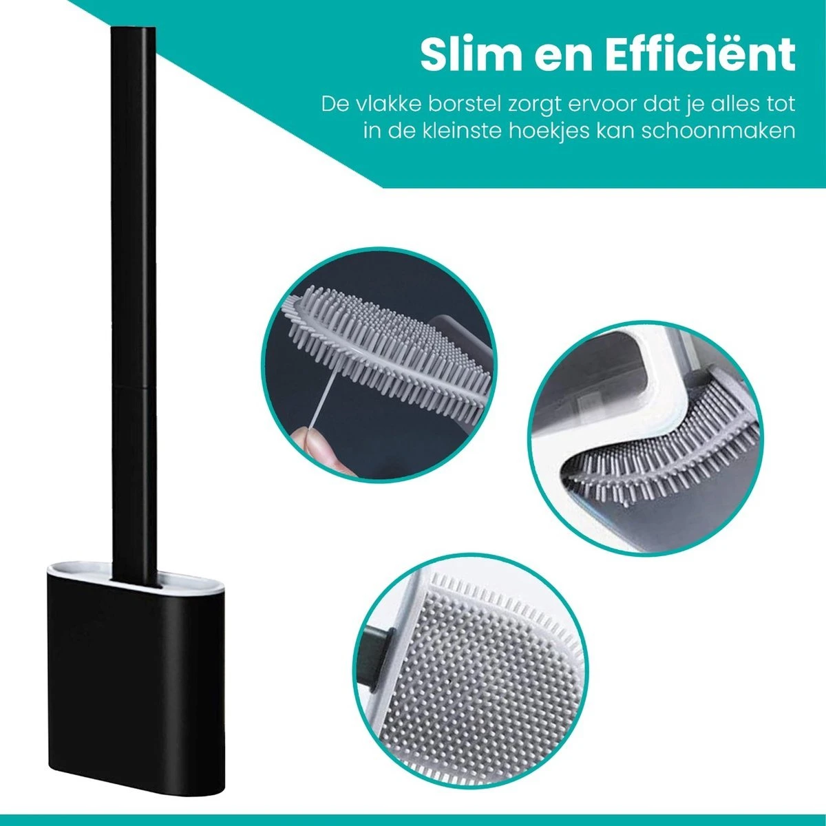 Merkloos WC Borstel Met Houder Zwart - Zwarte Toiletborstel - Duurzame Wc Borstel - Duurzame Toiletborstel 5 Merkloos WC Borstel Met Houder Zwart - Zwarte Toiletborstel - Duurzame Wc Borstel - Duurzame Toiletborstel - Afbeelding 3