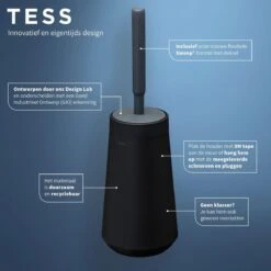 Tiger Tess - Toiletborstelhouder Met Swoop® Borstel Flexibel - Zwart / Antraciet -Badkamer Producten Winkel 1200x1200 2916