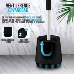 Strex Toiletborstel Siliconen Met Houder Zwart - Sneldrogend, Hygiënisch & Antibacteriële Werking - WC Borstel - Toilet Borstel Houder -Badkamer Producten Winkel 1200x1200 2951