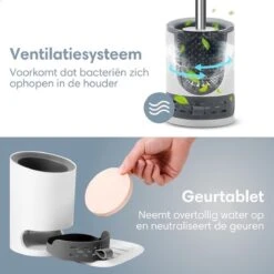 2BEHOME® Luxe Wc Borstel Met Houder - Toiletborstel Met Houder - Vrijstaand Of Hangend - Cadeau Voor Man/vrouw -Badkamer Producten Winkel 1200x1200 2961