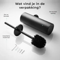 Homefy Toiletborstel Met Houder- Toiletborstel Zwart - Extra Hygiënisch - Inclusief Ophangsysteem - Zwart -Badkamer Producten Winkel 1200x1200 2984