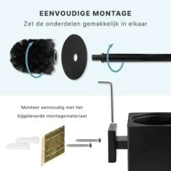 Toiletborstel Met Houder - Hangend - RVS - Mat Zwart - H 42,6 Cm -Badkamer Producten Winkel 1200x1200 2995