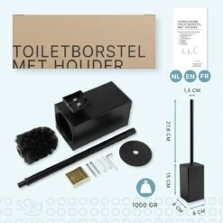 Toiletborstel Met Houder - Hangend - RVS - Mat Zwart - H 42,6 Cm -Badkamer Producten Winkel 1200x1200 2999