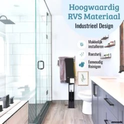 Mmoods Toiletbutler Zwart - WC Borstel Met Toiletrolhouder Vrijstaand - Toiletborstel Siliconen Industrieel Design Mmoods - Reserverolhouder Zonder Boren Staand Met Plankje RVS 15 Mmoods Toiletbutler Zwart - WC Borstel Met Toiletrolhouder Vrijstaand - Toiletborstel Siliconen Industrieel Design Mmoods - Reserverolhouder Zonder Boren Staand Met Plankje RVS -Badkamer Producten Winkel 1200x1200 3012