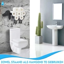 Sanics Reserverolhouder Vrijstaand - Hangend - Wandhouder - Hond - Zwart - Dier -Badkamer Producten Winkel 1200x1200 3042