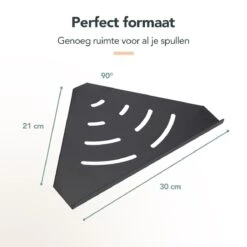 Doucherek - Doucherek Zonder Boren - Doucherekjes - Doucherek Hangend - Doucherekje - Doucherekje Zonder Boren - Doucherek Zwart - Hoek - 2 Stuks - Met Haakjes - Inclusief Montage Materiaal - Hoogwaardig Afgewerkt - EJC Products -Badkamer Producten Winkel 1200x1200 3098