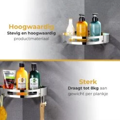 Merkloos Doucherek Zonder Boren – Doucherek Hangend – Badkamerrek – Zilver RVS – IP68 Waterdicht – 8KG Draagkracht -Badkamer Producten Winkel 1200x1200 3104