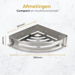 Merkloos Doucherek Zonder Boren – Doucherek Hangend – Badkamerrek – Zilver RVS – IP68 Waterdicht – 8KG Draagkracht -Badkamer Producten Winkel 1200x1200 3106