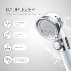 Rebela | Douchekop | Douchekop Waterbesparend | Douchekop Filter | Pressurized Shower Head| Wit -Badkamer Producten Winkel 1200x1200 316
