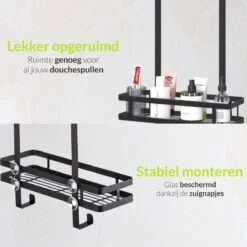 Doucherek Aan Douchewand - Zwart - Doucherekje Hangend - Zonder Boren -Badkamer Producten Winkel 1200x1200 3178