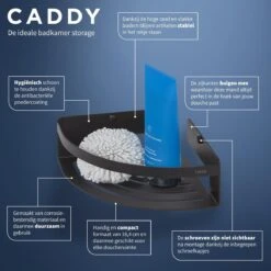 Tiger Caddy - Douchemand Hoek 18,4 Cm - Zwart -Badkamer Producten Winkel 1200x1200 3192