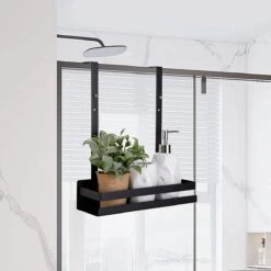 Doucherek Hangend - Ophangbaar Doucherek - Mat Zwart - Badkamerrek - Zonder Boren - Doucherek Aan Douchewand - Doucherekje -Badkamer Producten Winkel 1200x1200 3200