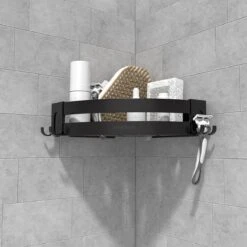 Sanicraft® Doucherekje - Doucherekje Zonder Boren - Geschikt Voor Elk Type Muur - Doucherekje Hangend - Doucheplank - Doucherekje Hoek - Doucherekje Zwart -Badkamer Producten Winkel 1200x1200 3223